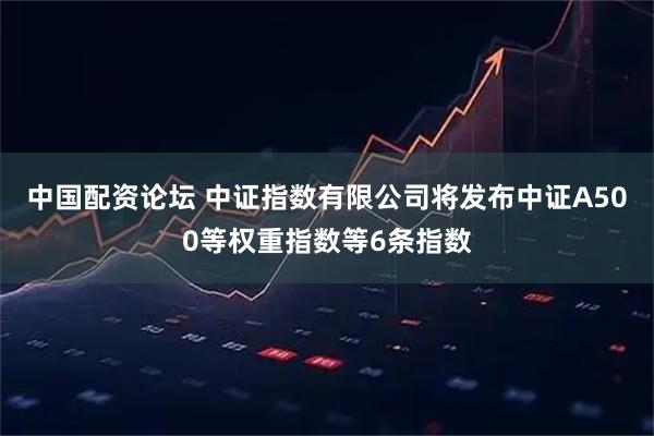 中国配资论坛 中证指数有限公司将发布中证A500等权重指数等6条指数