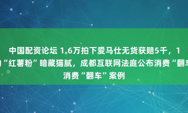 中国配资论坛 1.6万拍下爱马仕无货获赔5千，1.16元的“红薯粉”暗藏猫腻，成都互联网法庭公布消费“翻车”案例